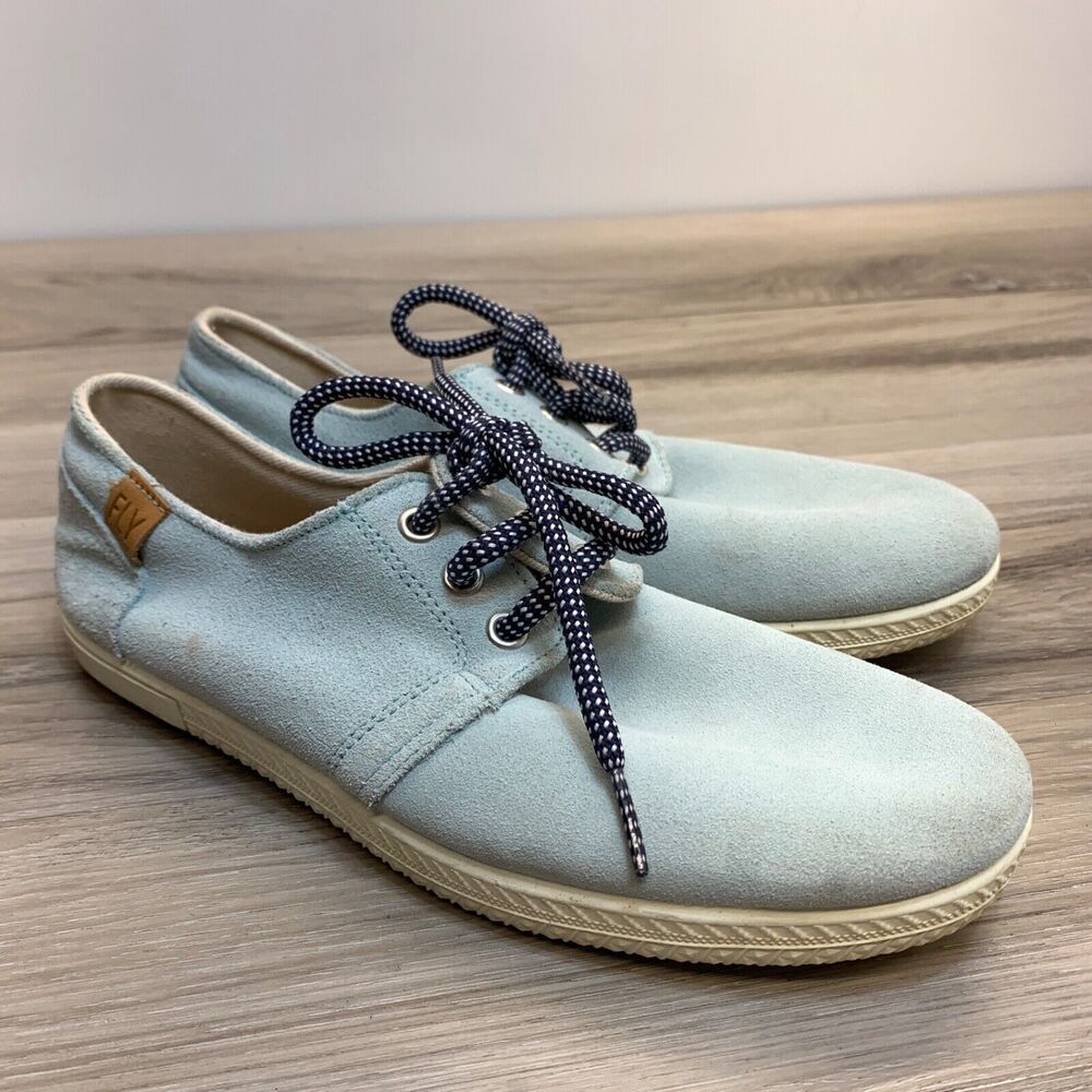 FLY London Suede Lace Up Shoes Stot Light Blue Size 38 US‎ 7.5-8
